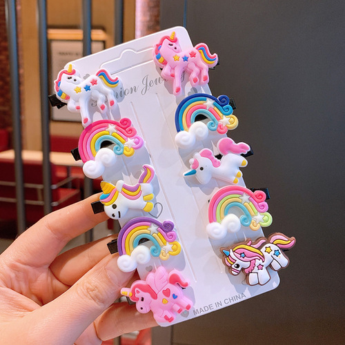 New Cream Ice Cream Children's Cartoon Hairpin Korean Cute Fruit Headdress Rainbow Princess Bangs Hairpin Hair Accessory