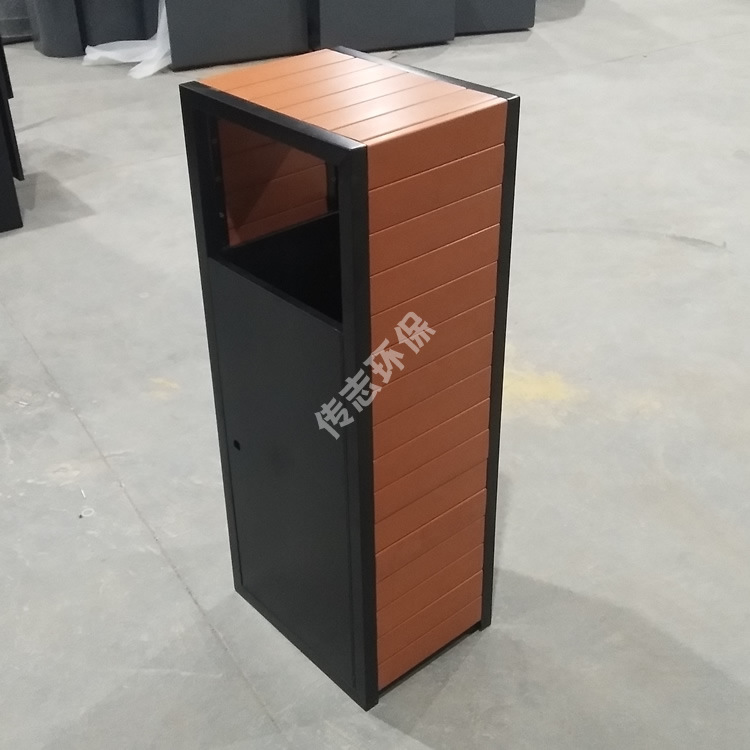 户外钢木垃圾桶 公园环保防腐木果皮箱厂家 室内环卫方形垃圾箱