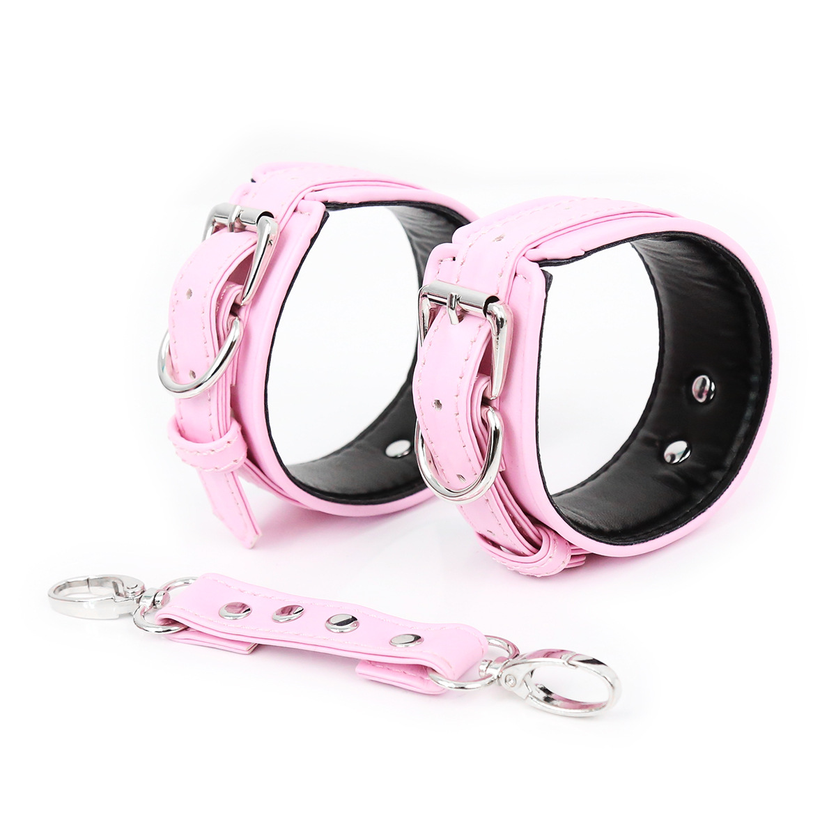 Productos sexuales para parejas, esposas de cuero para manos y pies, esposas de doble capa de esponja de PU, ataduras para manos y pies, juguetes alternativos. image 4