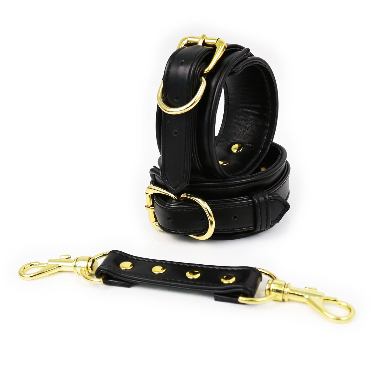 Productos sexuales para parejas, esposas de cuero para manos y pies, esposas de doble capa de esponja de PU, ataduras para manos y pies, juguetes alternativos. image 8