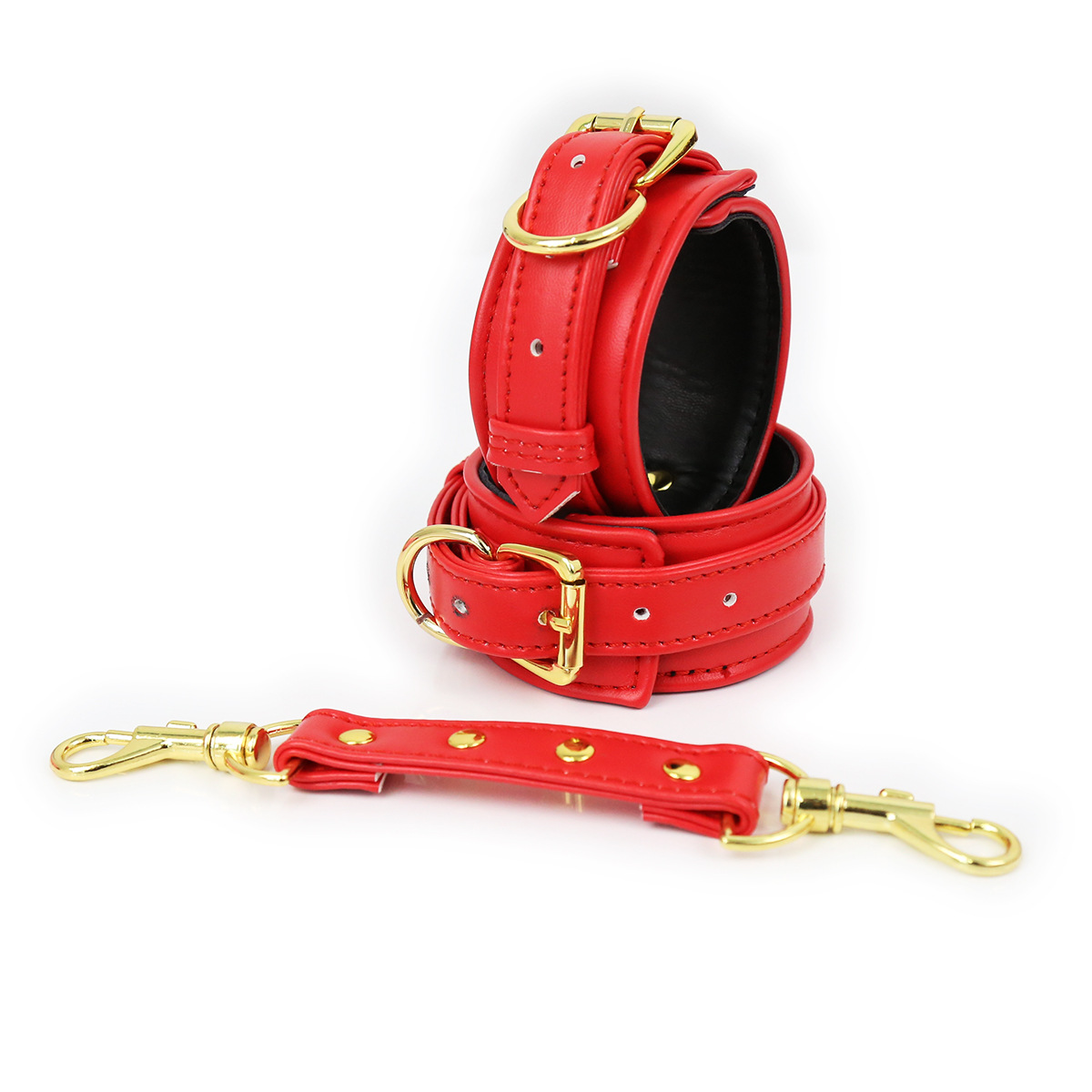 Productos sexuales para parejas, esposas de cuero para manos y pies, esposas de doble capa de esponja de PU, ataduras para manos y pies, juguetes alternativos. image 15