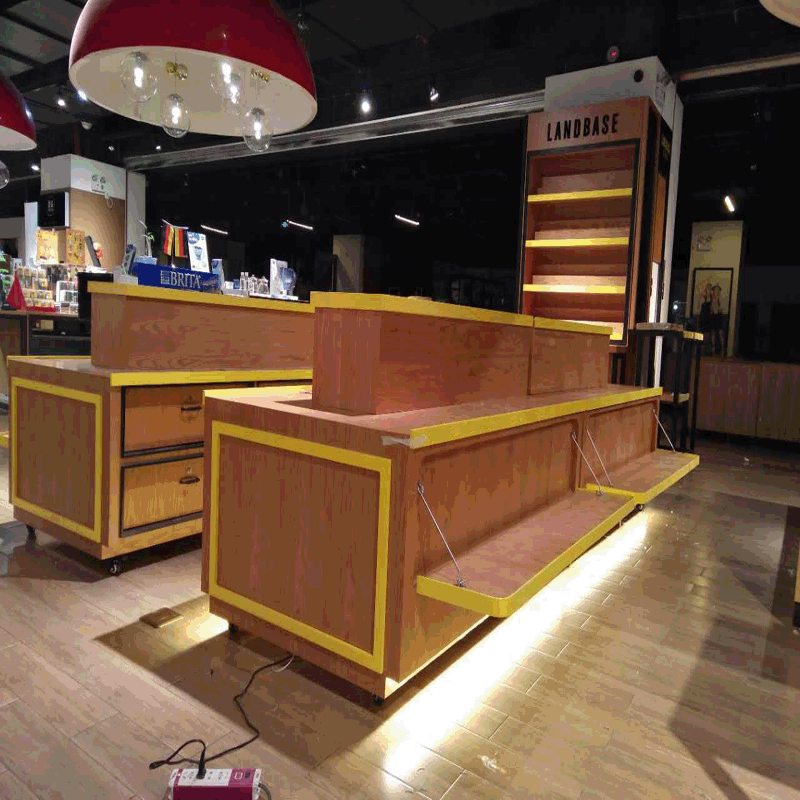 锋桦烤漆展柜手机配件展柜枫木饰面展柜手机展柜中岛柜台