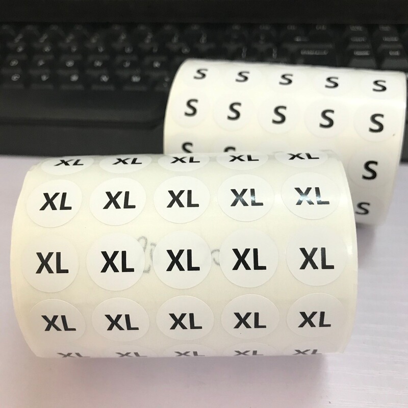 Spot clothing digital size round label sticker transparent letter sticker clothes size number sticker SML