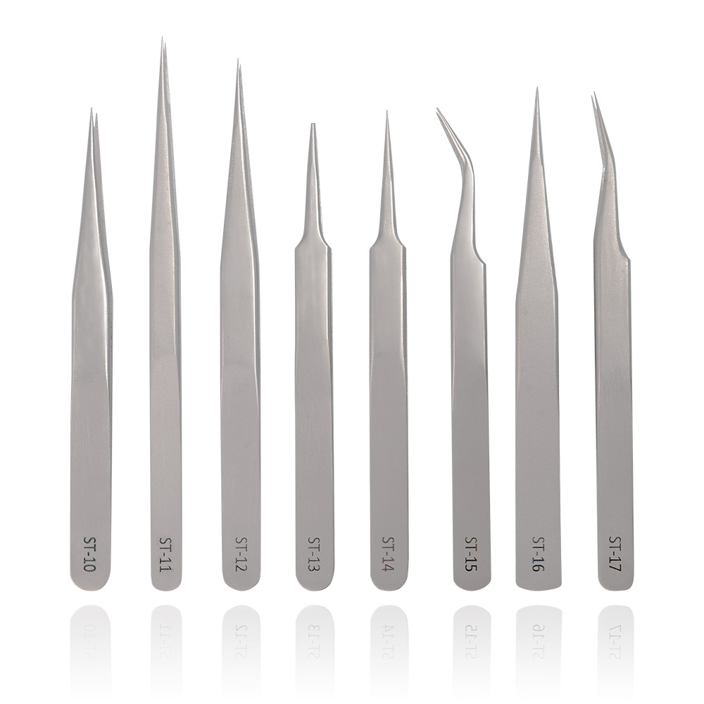 Factory direct sales of tweezers for eyelash extensions and lash technicians, tools for implanting false eyelashes, eyelash tweezers.