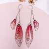 Long crystal earings, fresh earrings, gradient