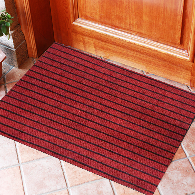 Fábrica al por mayor de PVC compuesto inferior siete rayas alfombra Hotel corredor puerta completa estera aceite-prueba absorbente alfombra de piso
