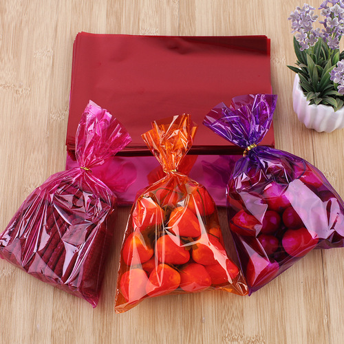 Summer new product cellophane packaging bag colorful flat pocket cross-border hot selling biscuit gift packaging bag 100 pcs/pack