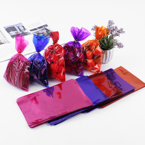 Summer new product cellophane packaging bag colorful flat pocket cross-border hot selling biscuit gift packaging bag 100 pcs/pack