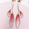 Long crystal earings, fresh earrings, gradient