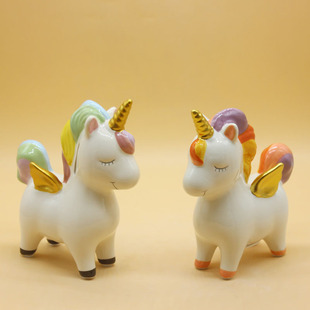Beautiful colorful unicorn piggy bank girl gift home craft decoration live with goods piggy bank wholesale