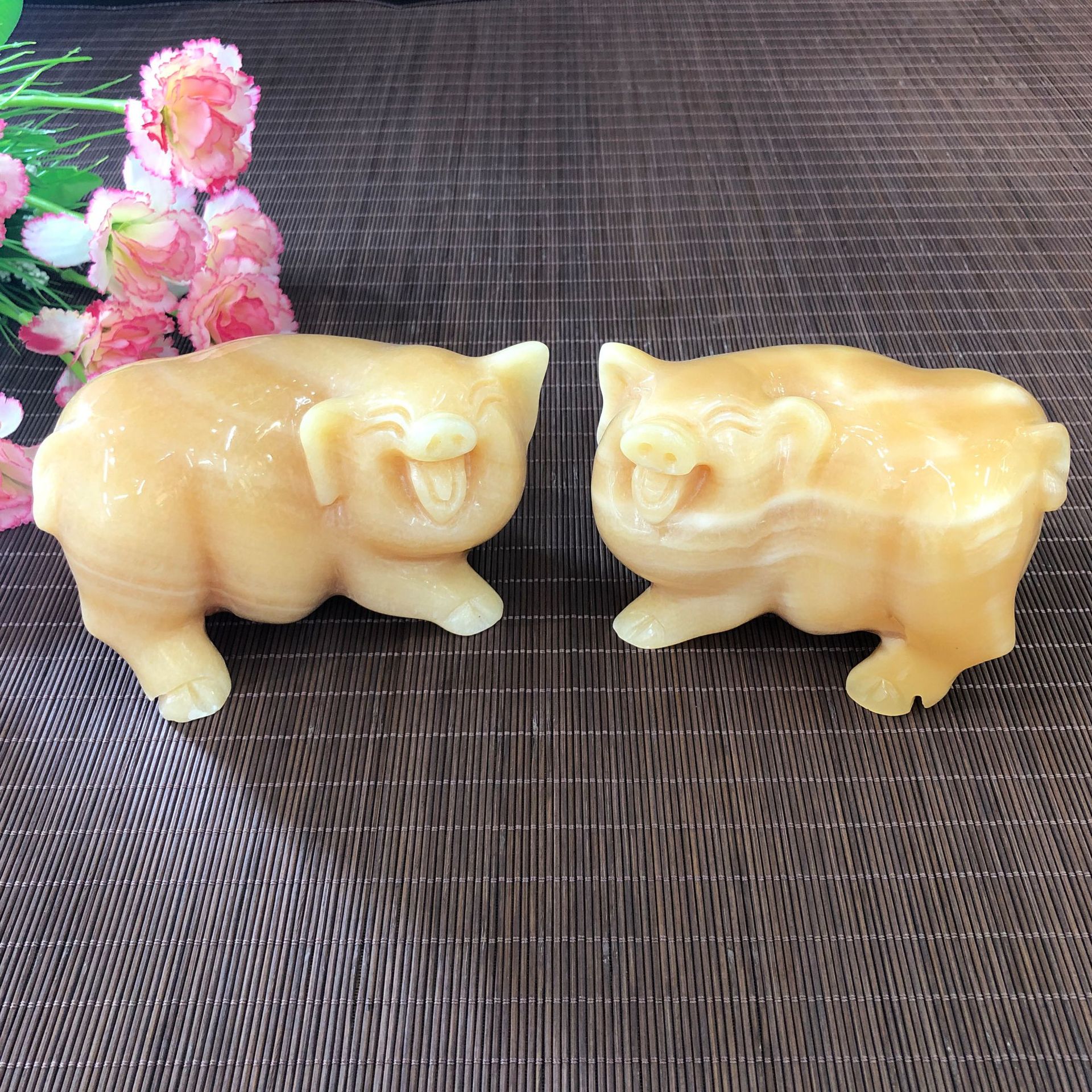 BZHAO 바오자오 포춘 돼지 풍수 크리에이티브 장식품 천연 아프가니스탄 공예 선물 홈 거실 옥
