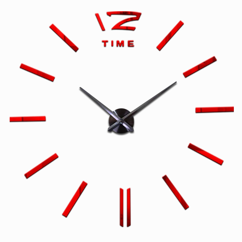 Reloj de pared 3D de gran tamaño DIY, espejo/etiqueta de pared creativa, reloj de pared minimalista moderno