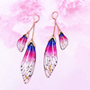 Long crystal earings, fresh earrings, gradient