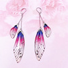 Long crystal earings, fresh earrings, gradient