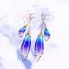 Long crystal earings, fresh earrings, gradient