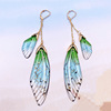 Long crystal earings, fresh earrings, gradient