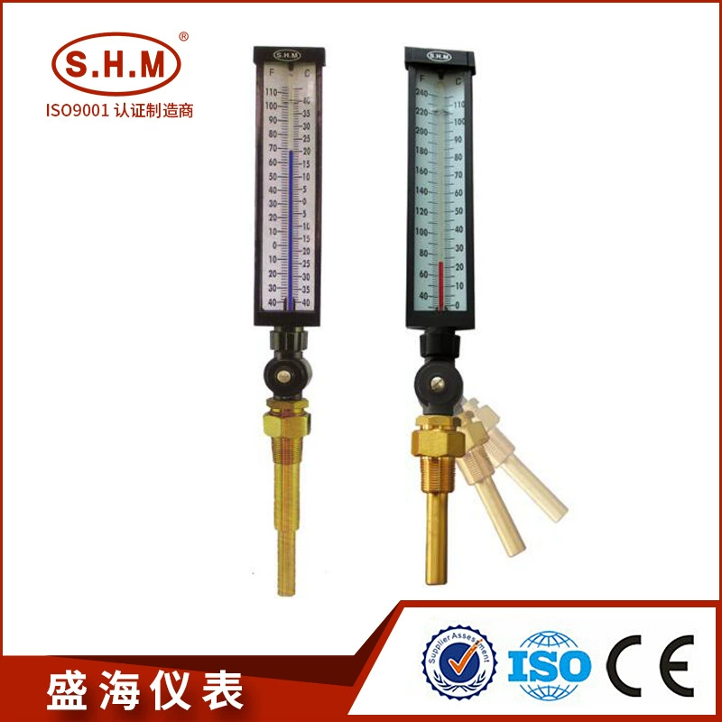 Промышленный стеклянный термометр, регулируемый 9inch красный, водный, синий, водный, спиртовой, керосиновый, стеклянный термометр, медная оболочка