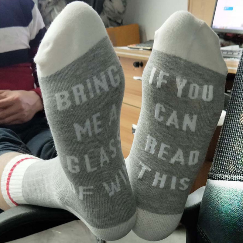 Chaussettes unisexes décontractées en coton mélangé pour adultes, motif lettres 2025d, style sport, personnalité_voghion.com