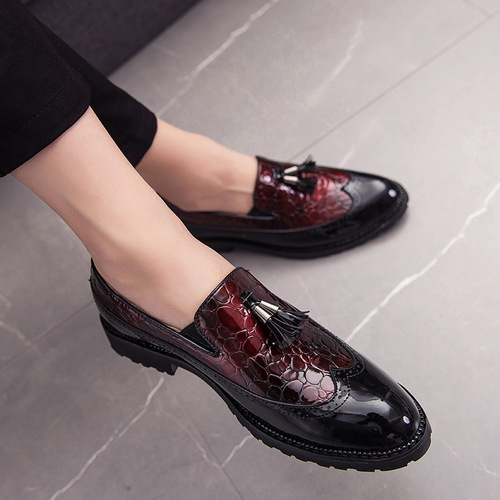 Men's Block Oxford Polka Dot Shoes Large Size Trendy Shoes Seasonal Fashion Retro British Style Casual Leather Shoes