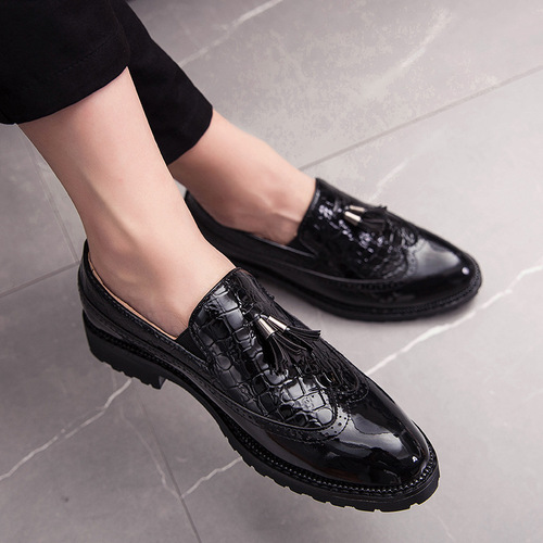 Men's Block Oxford Polka Dot Shoes Large Size Trendy Shoes Seasonal Fashion Retro British Style Casual Leather Shoes