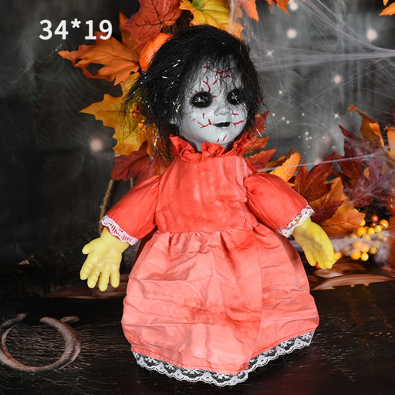 Amazon Venta caliente decoración de Halloween muñeca caminando activado por voz inducción barra luminosa casa encantada escena pantalla