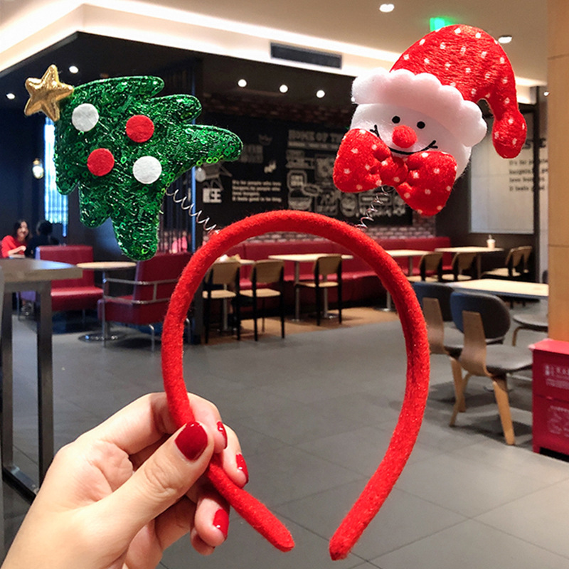 クリスマスの赤いスパンコール鹿の角のカチューシャ|undefined