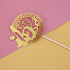 Copyright baking cake ornament Father Emperor Mother's Day Decoration Emperor Queen Folding Fan Fan Plug -in