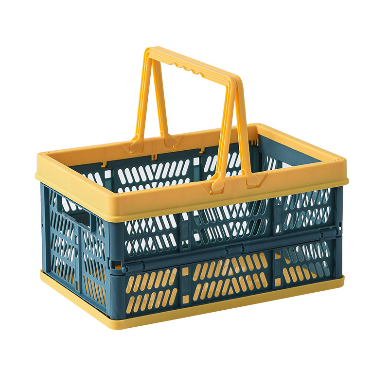 Cesta de compras grande, cesta de picnic, cesta de compras para snacks de supermercado, cesta plegable, cesta de plástico para el hogar, almacenamiento estilo japonés
