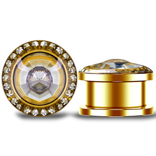 Cross-border wish new stainless steel ear expansion zircon Diamond-embedded electroplating geometric ear body piercing jewelry