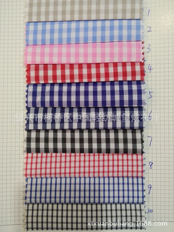 厂家直销  格子布   色织布  全涤  全涤色织格子布 现货供应