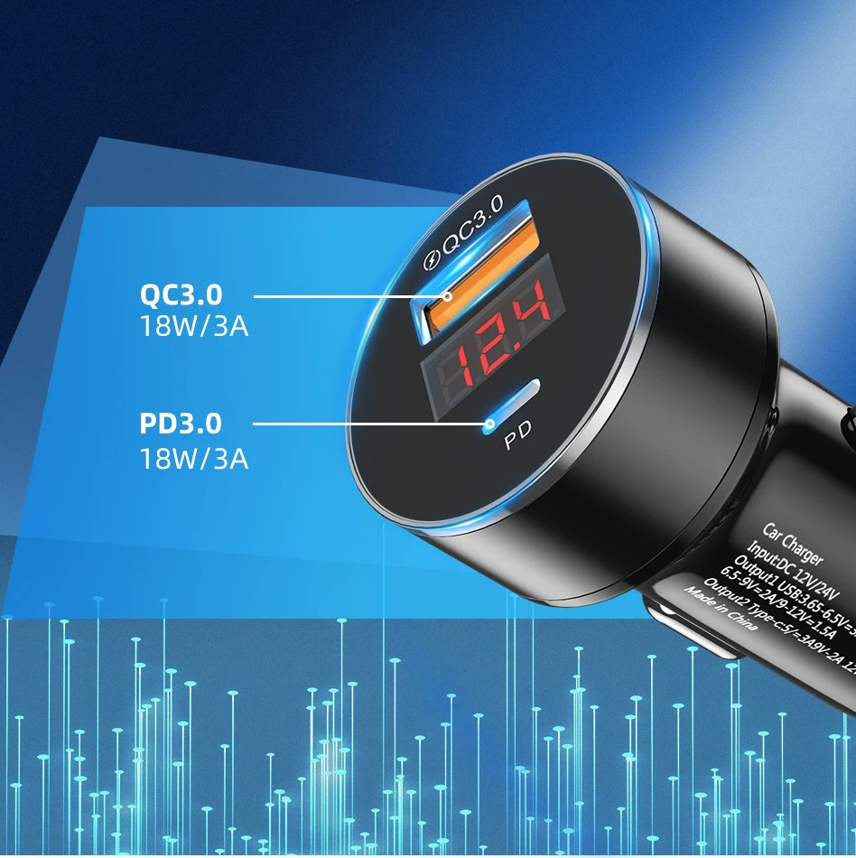 PD автомобильная зарядка одна зажигание, две цифры QC3.0 одиночный USB быстрая зарядка двойная быстрая зарядка автомобильная зарядка
