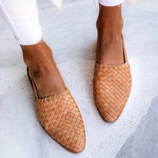 2025 Cross-Border Supply Sandals Export Style Pointed Toe Women's Shoes 40-43 Large Size Flats Shoes Women's Sandals X317