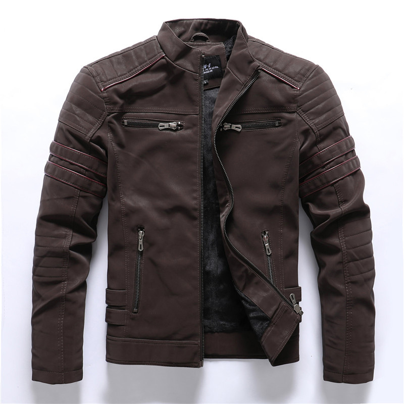 Factory direct men's autumn and winter frosted leather clothing fashion slim sanding PU jacket motorcycle Tide brand slim coat Factory direct men's autumn and winter frosted leather clothing fashion slim sanding PU jacket motorcycle Tide brand slim coat