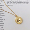 远梵 Retro small design necklace, brand coins, pendant, silver 925 sample, European style