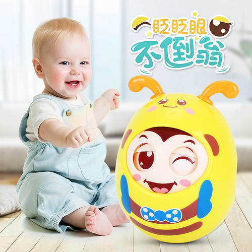 Tumbler toy baby 6-month-old baby educational early education child 0-1 eye nod to appease children rattle doll