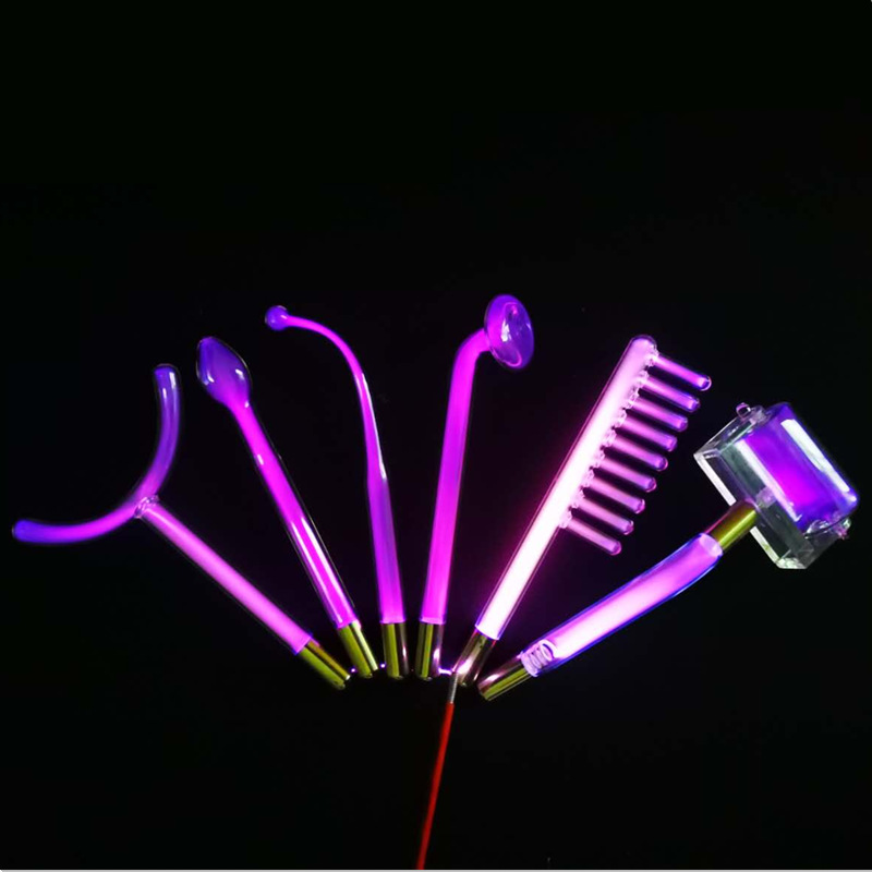 Fábrica al por mayor accesorios de instrumentos de belleza de alta frecuencia luz roja luz púrpura electroterapia peine electroterapia palo accesorios de instrumentos de electroterapia