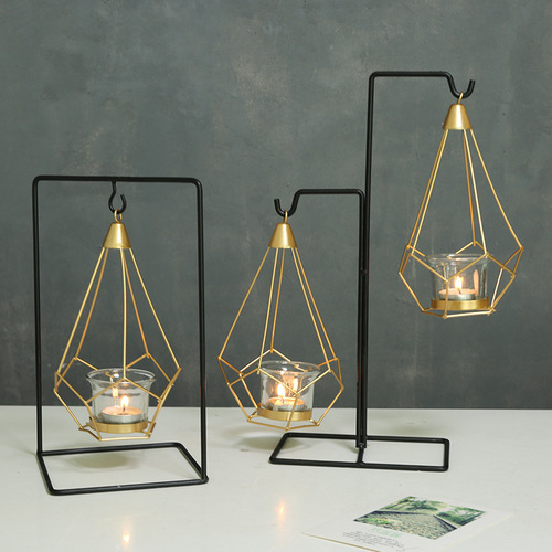 Nordic simple iron candle holder ornaments Western restaurant atmosphere decoration props romantic candlelight dinner wedding decorations