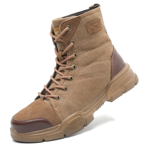 Large size labor protection shoes and boots for men and women anti-smash and puncture-proof safety shoes steel toe-resistant high-top work protective labor protection shoes