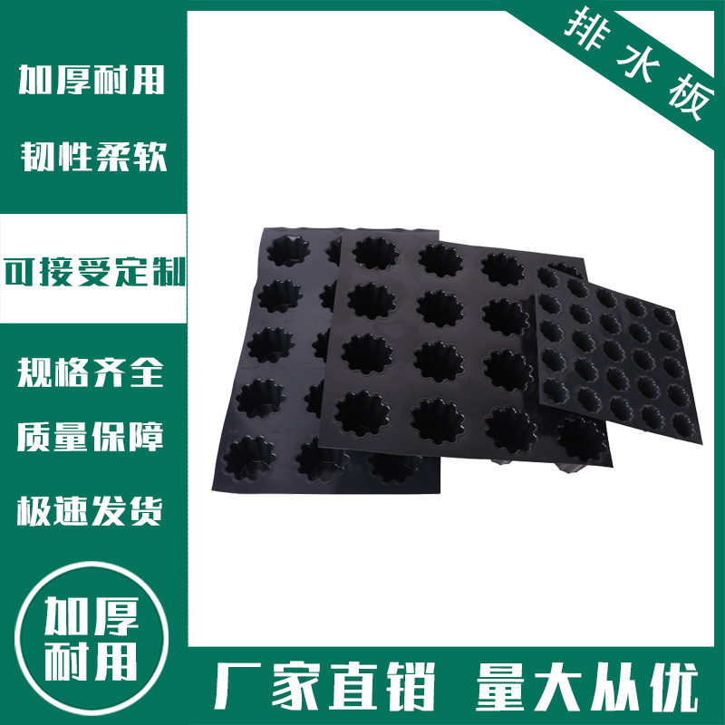 实图拍耐车压 pvc排水板卷材 地下车库屋顶绿化蓄排水板  防水板