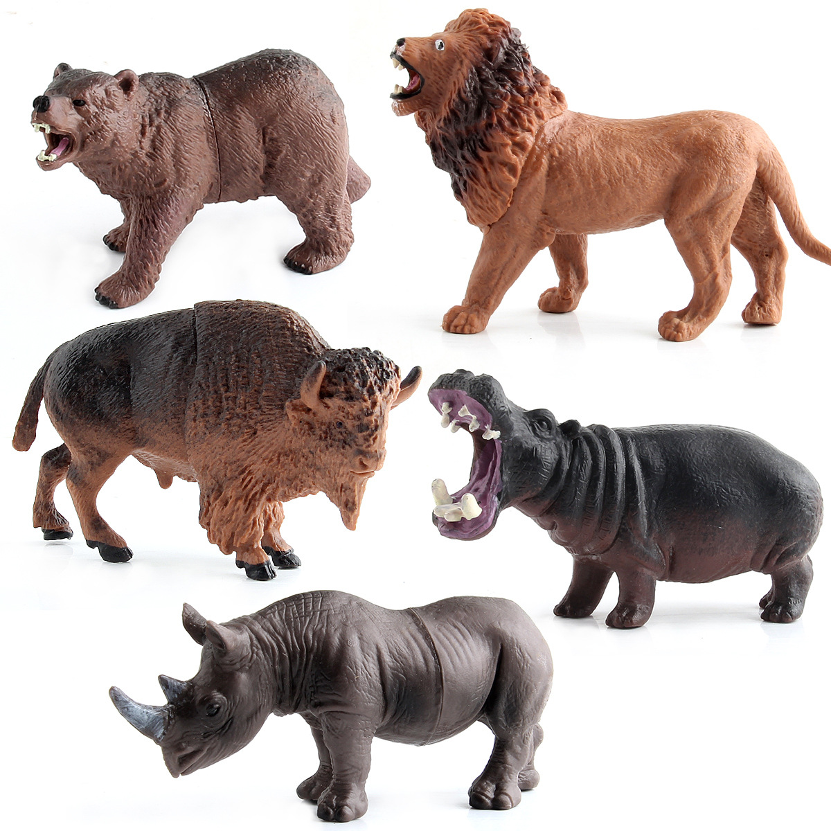 Nuevo modelo de juguete animal 12 tamaño pequeño hueco simulación animal mundo bosque animal traje juguete exportación