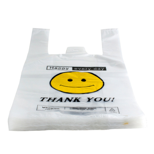 Smiley face bag convenience bag vest vest packaging bag portable plastic bag printing takeaway food packaging bag