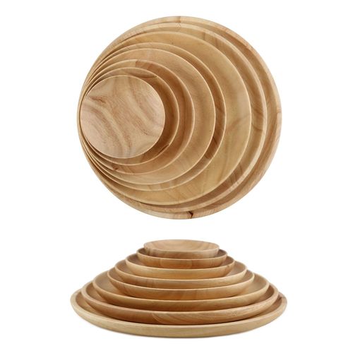 yfjy Rubber Bowl Plate Set Ins Dinner Plate Wood Fruit Plate Mug Wood Bowl Home Kitchen Supplies Wholesale
