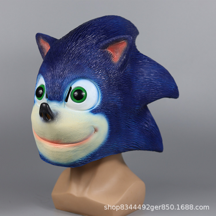 Nuevo Sonic Hedgehog máscara animal tocado accesorios audio niño Halloween Cosplay vestir máscara