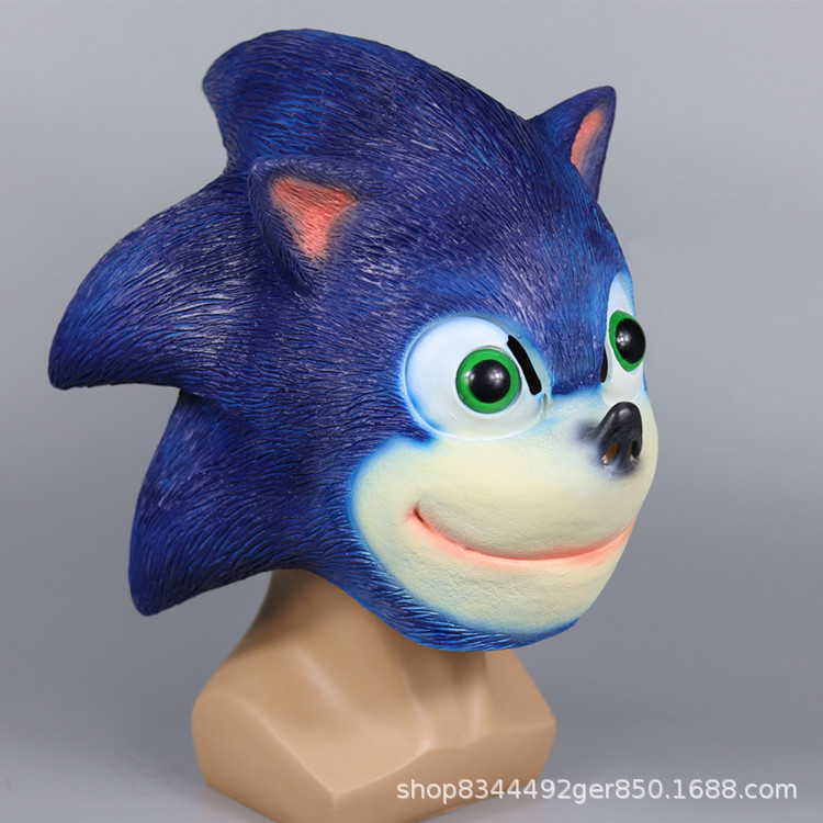 Nuevo Sonic Hedgehog máscara animal tocado accesorios audio niño Halloween Cosplay vestir máscara