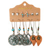 Earrings, retro ethnic set with tassels, European style, suitable for import, ethnic style