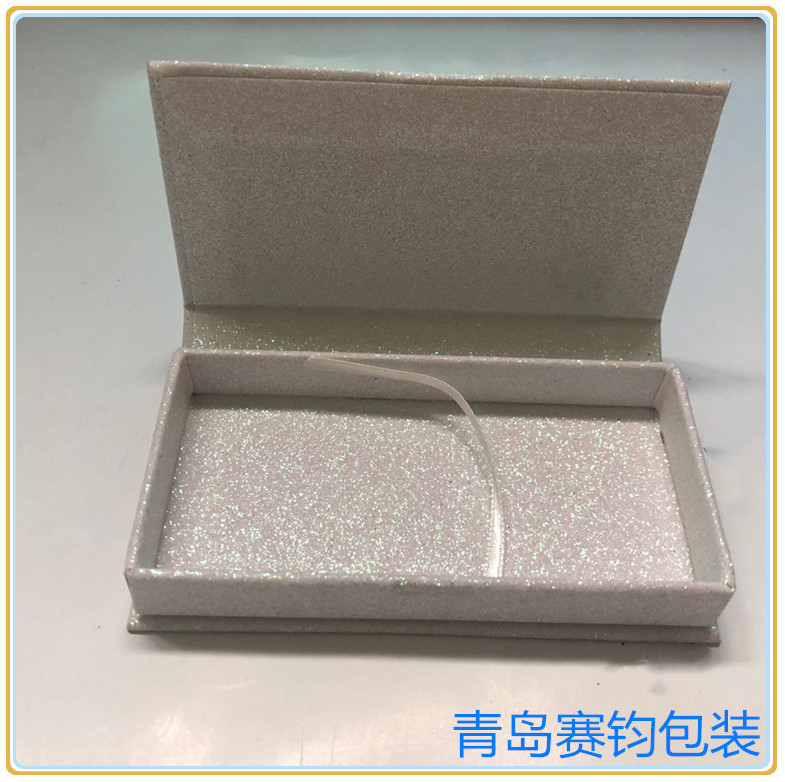 白色葱纸睫毛包装盒现货 眼睫毛盒带大托磁铁睫毛盒