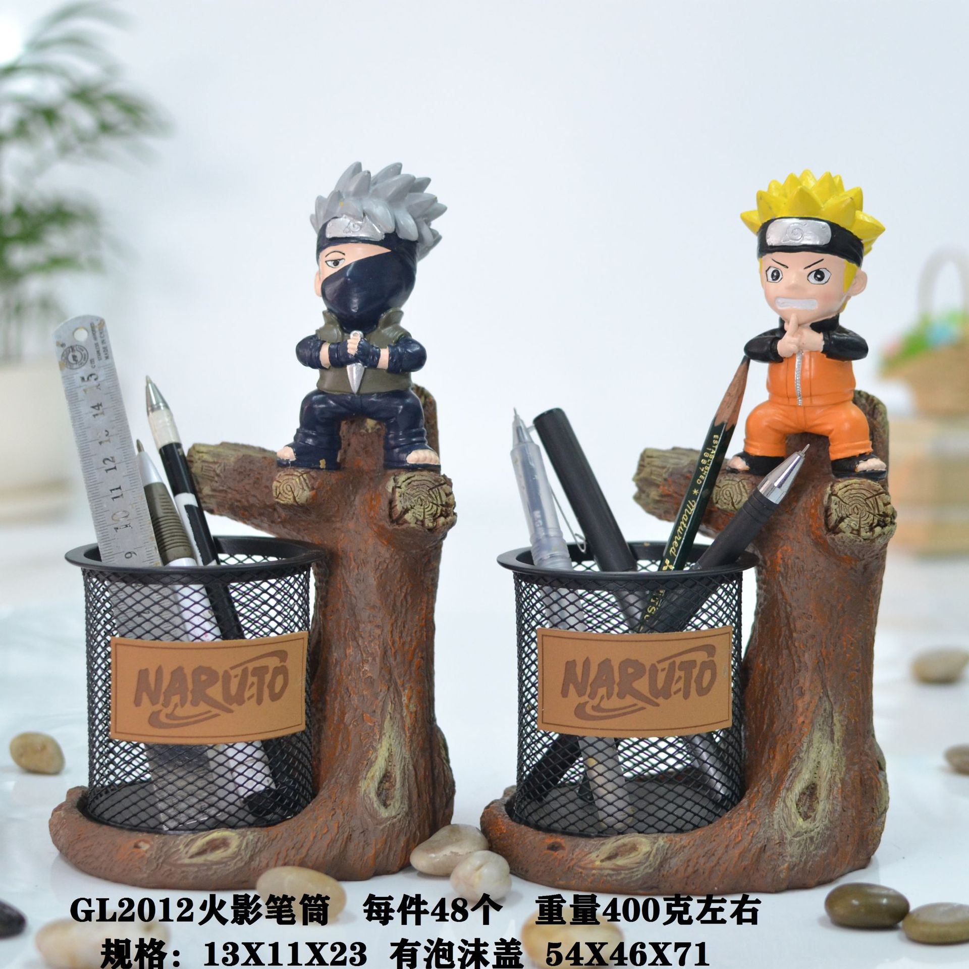 Children's Day Gift Q Version Naruto Resin Crafts Ornaments Whirlpool Naruto Pen Holder Kakashi Stationery