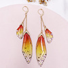 Long crystal earings, fresh earrings, gradient