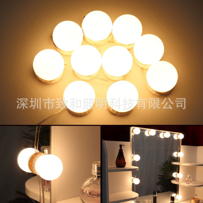 Светодиодные передние фары для зеркала vanity - USB док-станция, скрытый кабель, 10/12/14 вариантов освещения