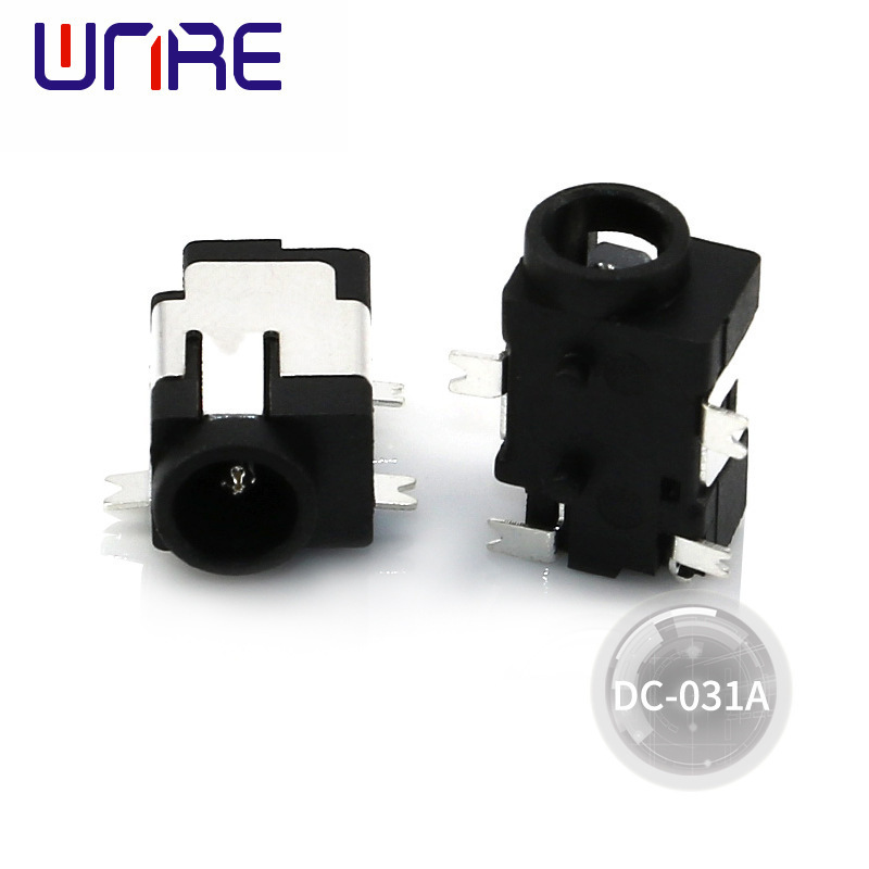 Power base DC-031A copper foot high temperature resistant waterproof patch with column horizontal large DC socket charging port